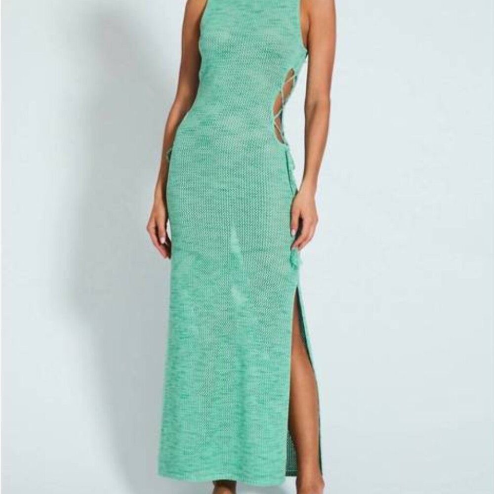 DEVON WINDSOR Mint Green Knit Swim Coverup Dress